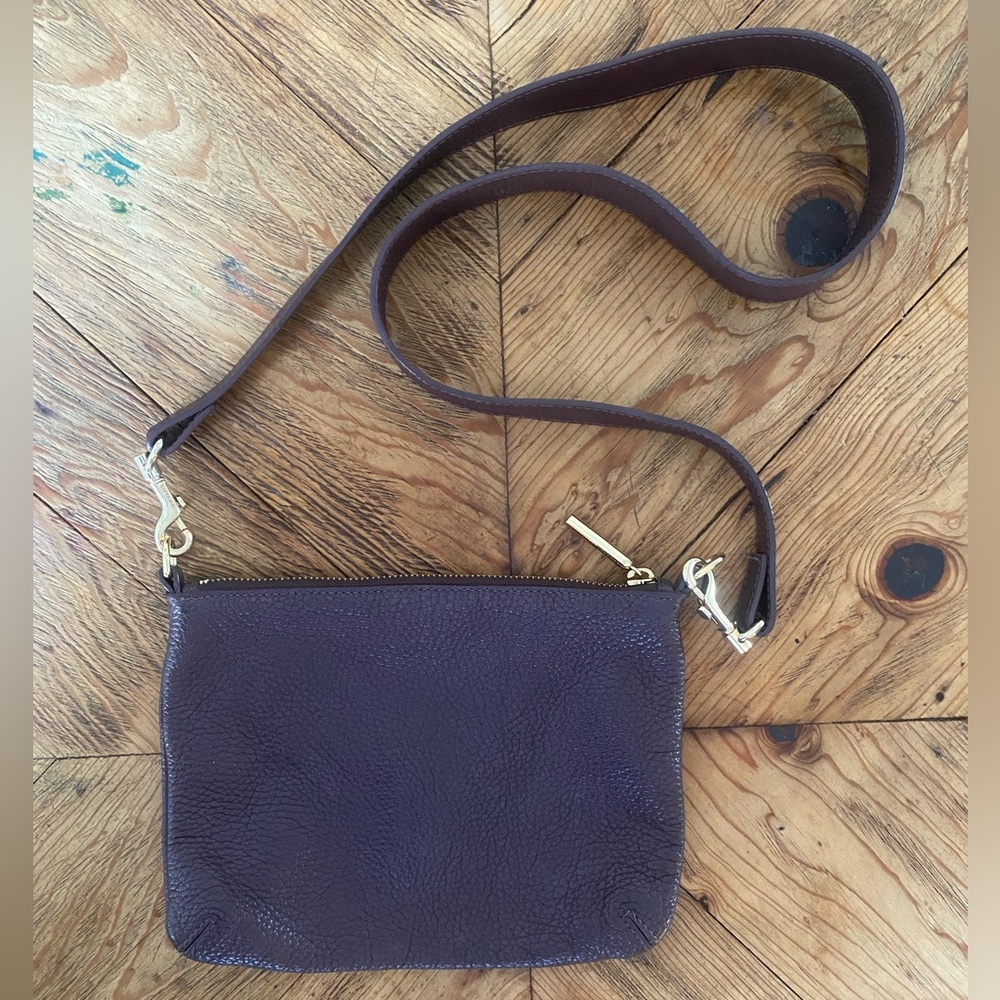 Cuyana Merlot Crossbody Pebbled Italian Leather